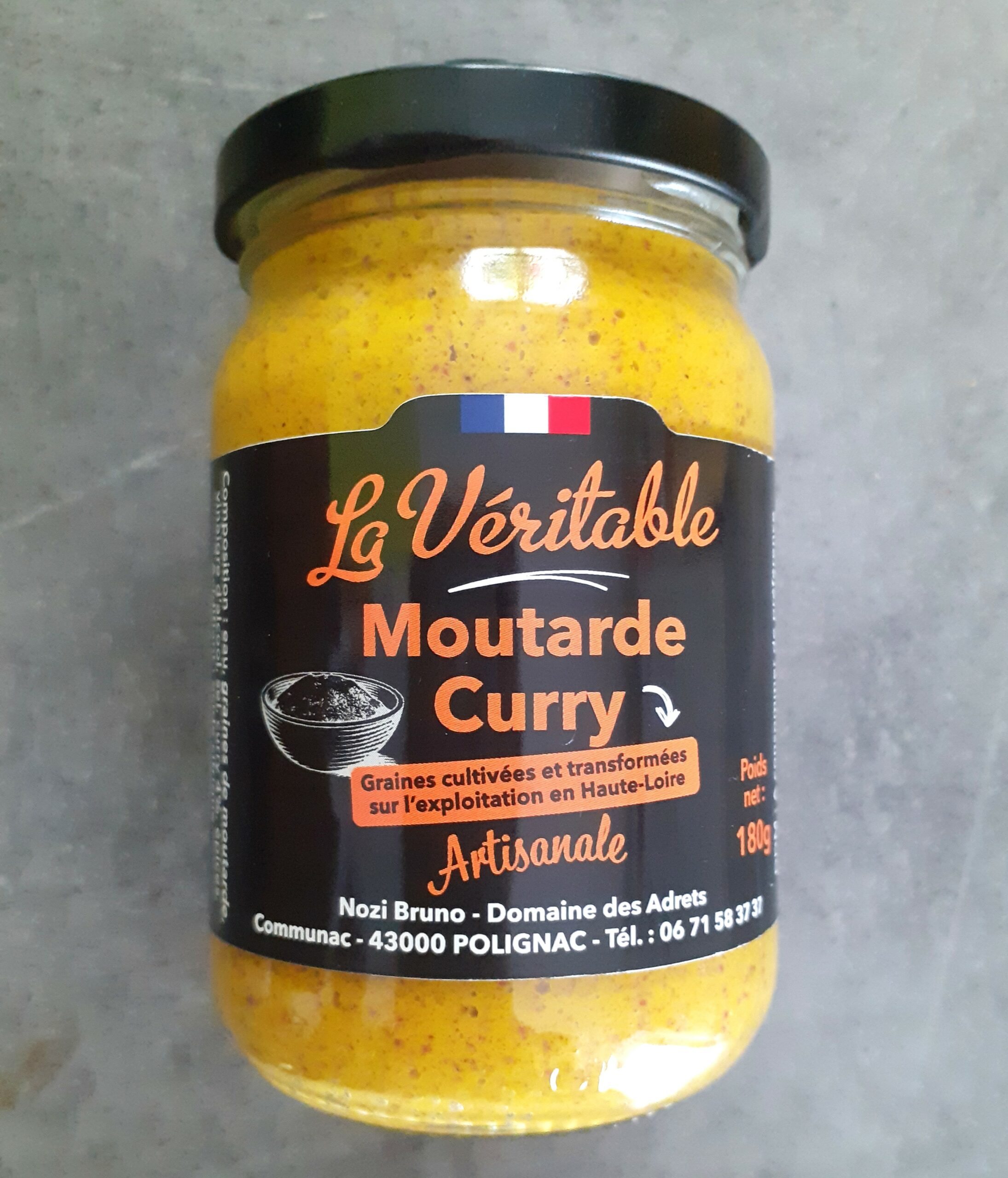 Moutarde curry Madras La Véritable - 180 g