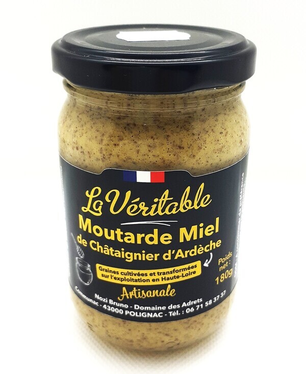 Moutarde miel de châtaignier d’Ardèche La Véritable - 180 g