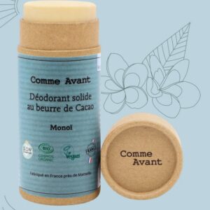 Déodorant solide bio, au beurre de cacao, parfum : monoï - 60g
